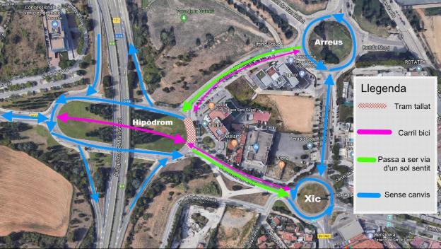La nova circulació a la rotonda