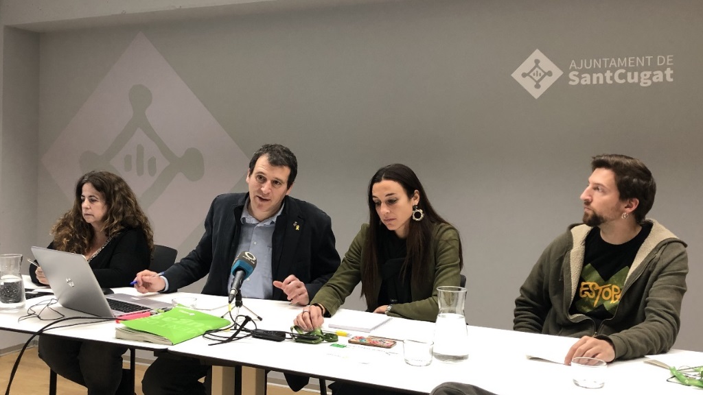 Roda de premsa amb els regidors Lourdes Llorente, Francesc Duch, Elena Vila i Marco Simarro / Foto: Cugat Mèdia