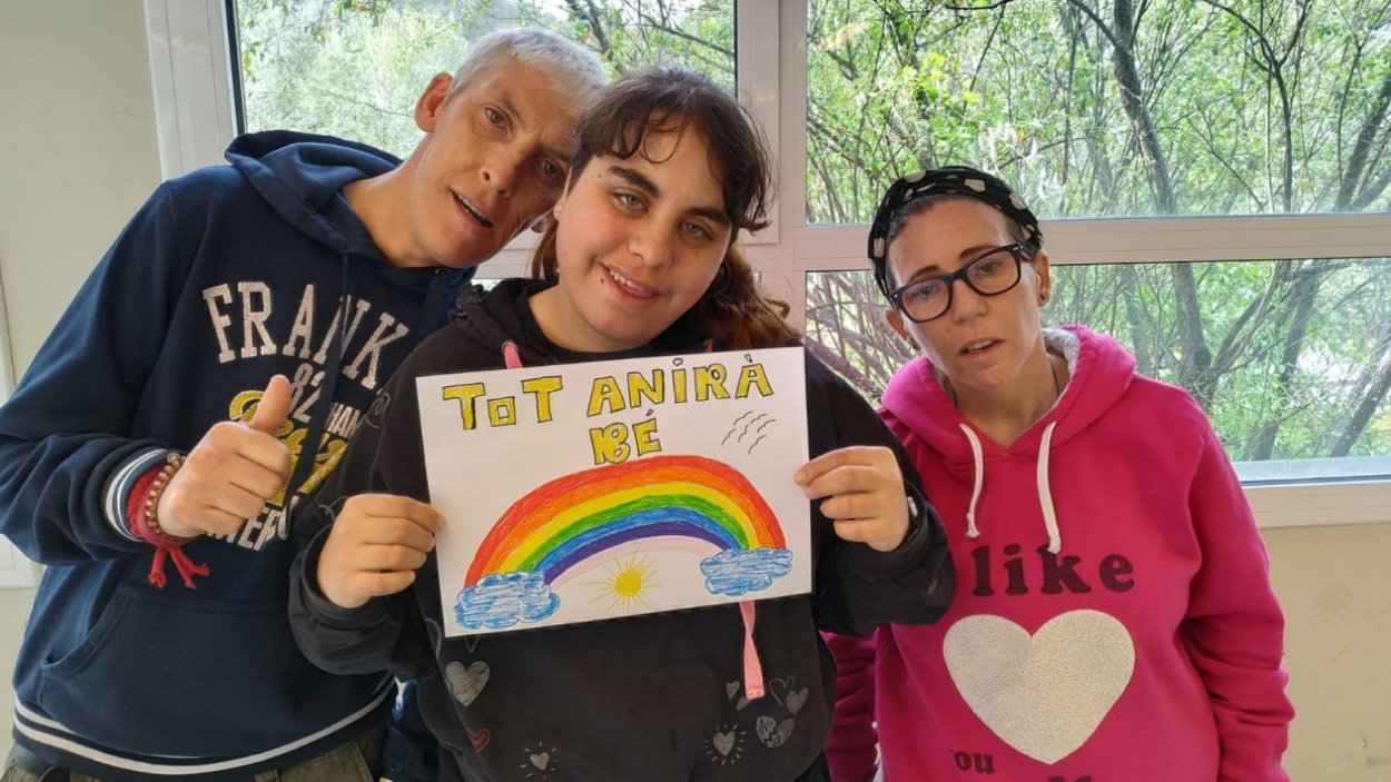 Els usuaris afronten el confinament amb la millor actitud / Foto: Fundació Catalonia Creactiva