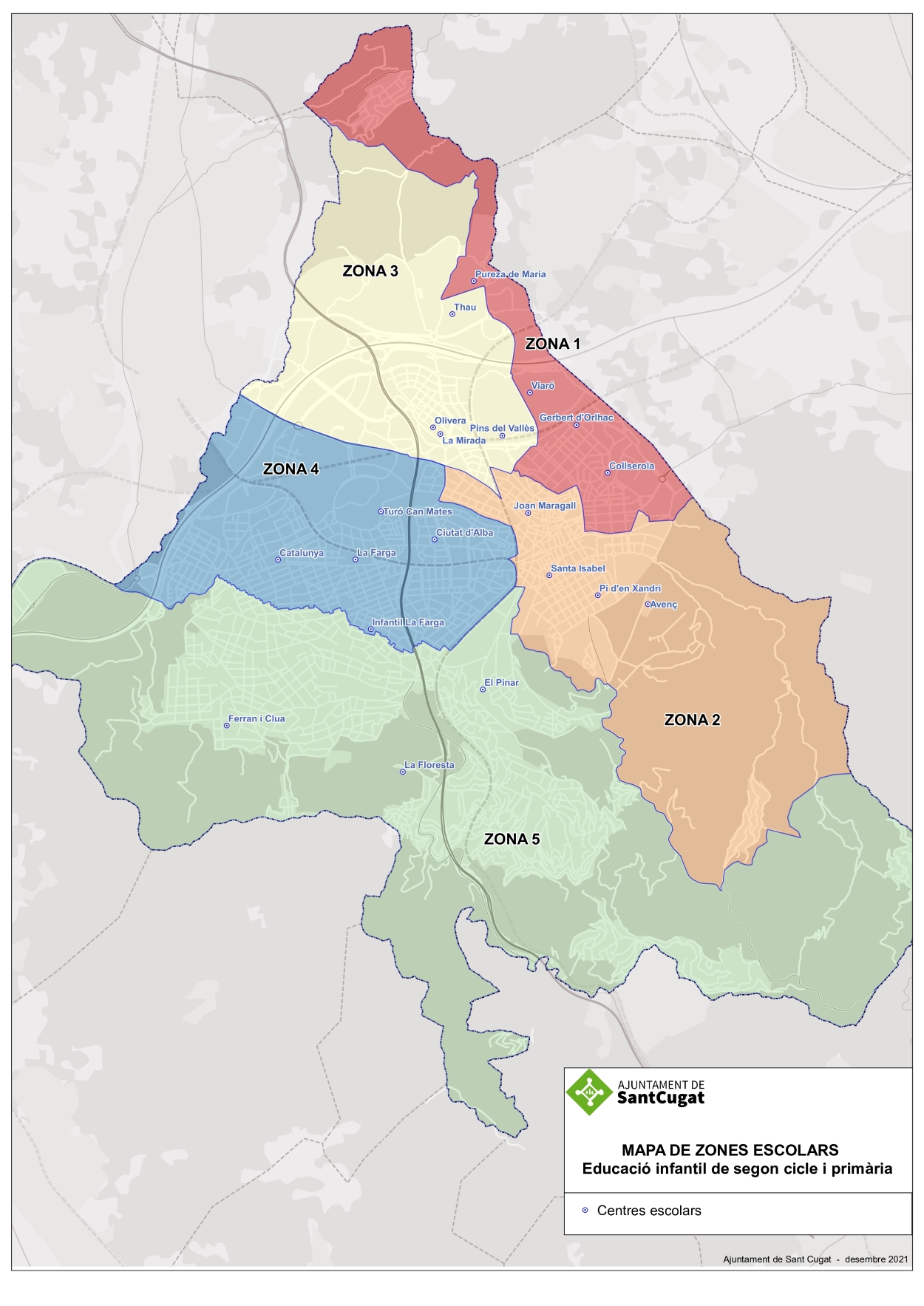 Mapa de la nova zonificació
